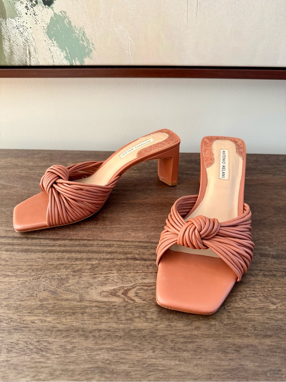 Antonio Melani Knot Leather Slide Sandal Sz7